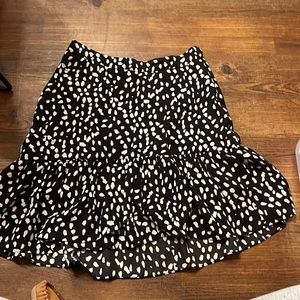 Black and white polka dot skirt - size L